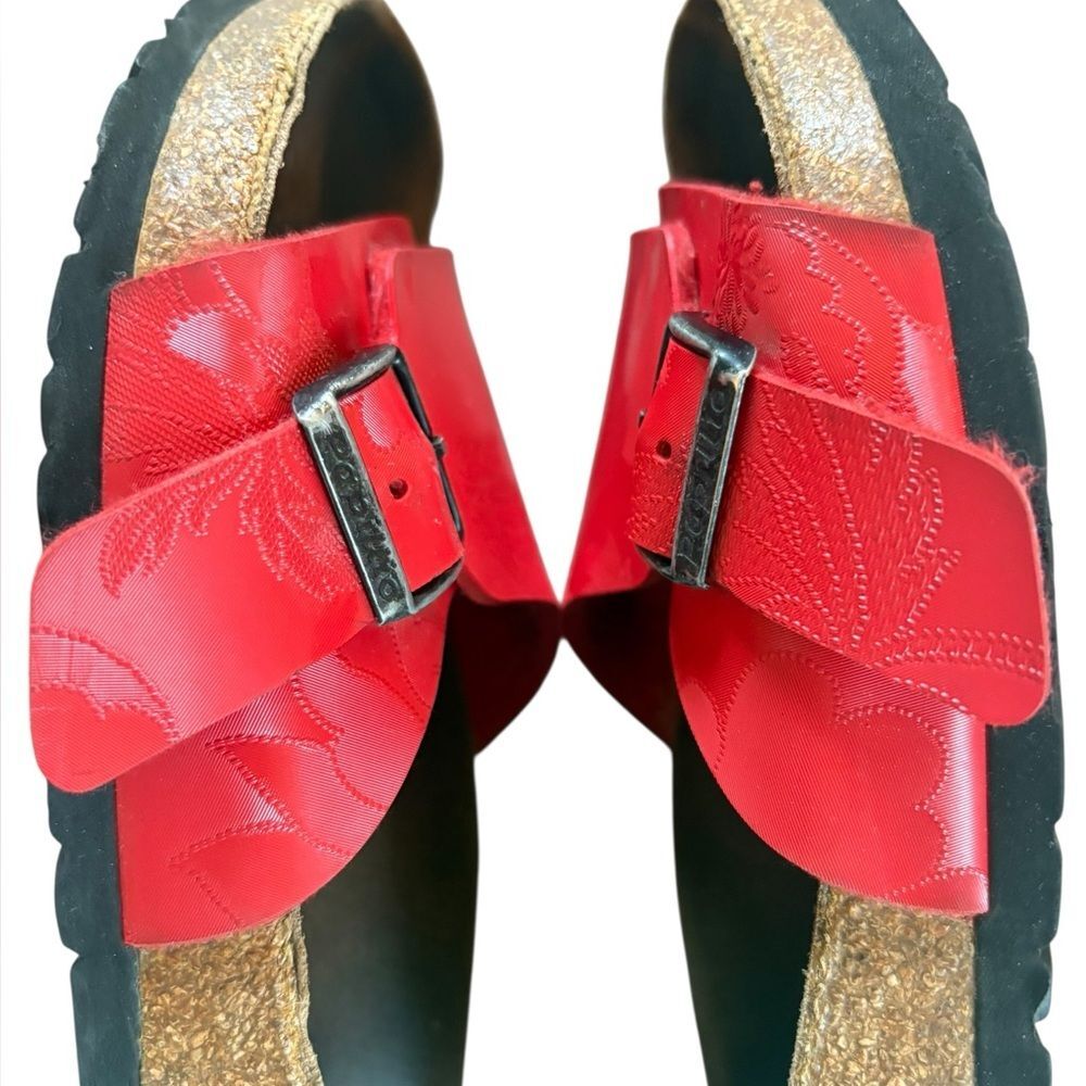 Papillio BIRKENSTOCK Madrid Red Floral Birko Flor Slip On Sandal Slides Womens 7 - Picture 5 of 15